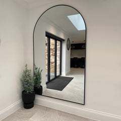 Liberty - Black Full Length Arched Metal Mirror 200cm x 120cm