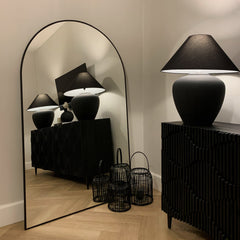 Liberty - Black Full Length Arched Metal Mirror 180cm x 110cm