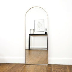Liberty - Full Length Champagne Large Arched Metal Mirror 160cm x 60cm