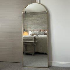 Liberty - Full Length Gold Large Arched Metal Mirror 160cm x 60cm