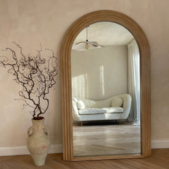 Luciana - Full Length Arched Washed Wood Mirror 180cm x 110cm