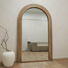Luciana - Full Length Arched Washed Wood Mirror 180cm x 110cm