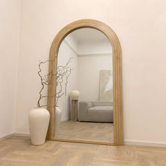 Luciana - Full Length Arched Washed Wood Mirror 180cm x 110cm