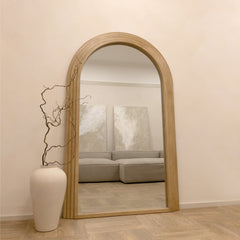 Luciana - Full Length Arched Washed Wood Mirror 180cm x 110cm