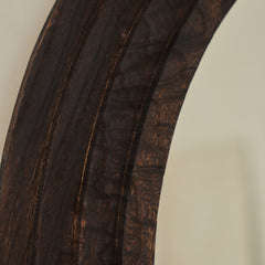 Luciana - Charred Wood Arched Overmantle Mirror 120cm x 90cm