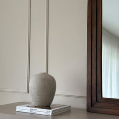 Luciano - Dark Wood Arched Overmantle Mirror 120cm x 100cm