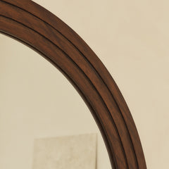 Luciano - Extra Large Full Length Arched Dark Wood Mirror 200cm x 100cm