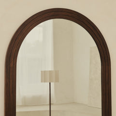Luciano - Extra Large Full Length Arched Dark Wood Mirror 200cm x 100cm
