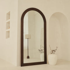 Luciano - Extra Large Full Length Arched Dark Wood Mirror 200cm x 100cm