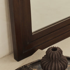 Luciano - Dark Wood Arched Overmantle Mirror 120cm x 100cm