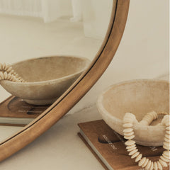 Aaliyah - Warm Wood Irregular Wall Mirror 110cm x 80cm