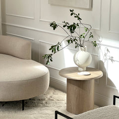 Madison - Washed Wood Round Wooden Side Table