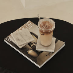 Marbelle - White Marble Coasters Set of 4 Square