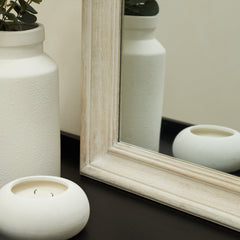 Melilla - White Washed Wood Arched Mirror 120cm x 80cm