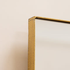 Theo - Gold Rectangular Metal Large Wall Mirror 120cm x 90cm