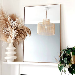Theo - Gold Rectangular Metal Wall Mirror 90cm x 60cm