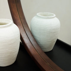 Tamara - Extra Large Walnut Round Wall Mirror 120cm x 120cm