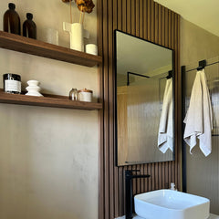Theo - Black Rectangular Metal Wall Mirror 90cm x 60cm