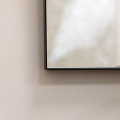 Theo - Black Rectangular Metal Large Wall Mirror 120cm x 90cm
