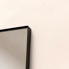 Theo - Black Rectangular Metal Large Wall Mirror 120cm x 90cm