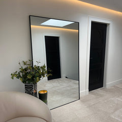 Theo - Full Length Black Extra Large Metal Mirror 190cm x 120cm