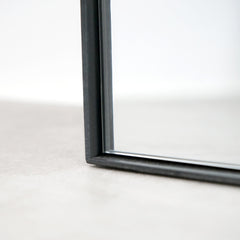 Theo - Full Length Black Curved Metal Extra Large Mirror 200cm x 120cm