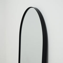 Theo - Full Length Black Arched Large Metal Mirror 170cm x 50cm