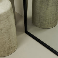 Theo - Full Length Black Arched Large Metal Mirror 170cm x 50cm