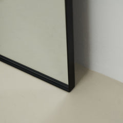 Theo - Full Length Black Arched Large Metal Mirror 170cm x 50cm