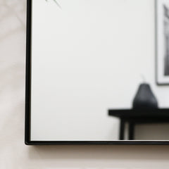 Theo - Full Length Black Rectangular Large Metal Mirror 160cm x 60cm