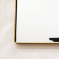 Theo - Gold Rectangular Metal Wall Mirror 90cm x 60cm