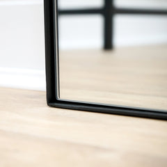 Theo - Full Length Black Rectangular Large Metal Mirror 179cm x 60cm