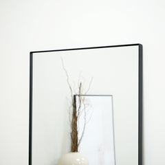 Theo - Full Length Black Rectangular Large Metal Mirror 179cm x 60cm
