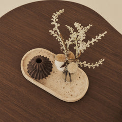 Travara - Cream Travertine Oval Decorative Tray