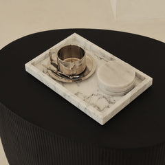 Travara - White Marble Large Rectangular Decorative Tray