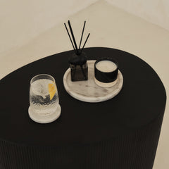 Travara - White Marble Round Decorative Tray
