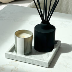 Travara - White Marble Square Decorative Tray
