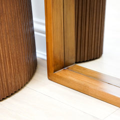 Lilia - Walnut Organic Full Length Wooden Arched Mirror 170cm x 80cm