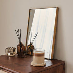 Theo - Gold Rectangular Metal Wall Mirror 40cm x 30cm