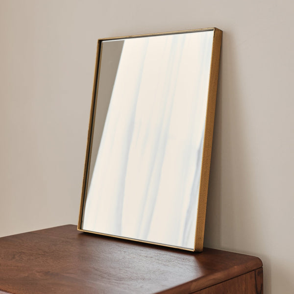 Theo - Gold Rectangular Metal Wall Mirror 40cm x 30cm
