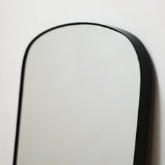 Bowness - Black Contemporary Arched Metal Wall Mirror 90cm x 75cm