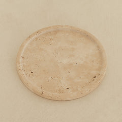 Travara - Cream Travertine Round Decorative Tray