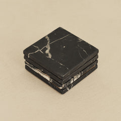 Marbelle - Black Marble Coasters Set of 4 Square