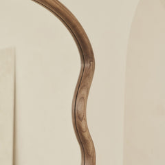 Isadora - Large Full Length Warm Wood Wave Mirror 176cm x 80cm