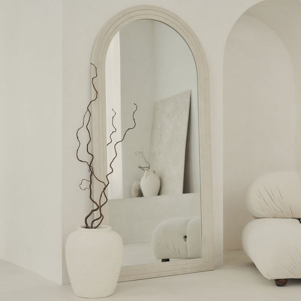 Luciano - Large Full Length Arched Concrete Mirror 180cm x 90cm