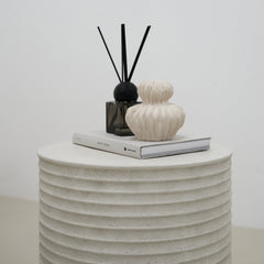 Raya - Minimal Concrete Ribbed Side Table