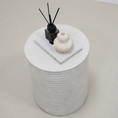 Raya - Minimal Concrete Ribbed Side Table