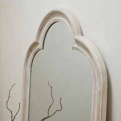 Melilla - White Washed Wood Arched Full Length Mirror 190cm x 99cm