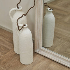 Melilla - White Washed Wood Arched Full Length Mirror 170cm x 80cm