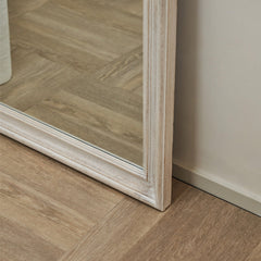 Melilla - White Washed Wood Arched Full Length Mirror 170cm x 80cm